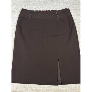 Cato Skirt Womens Size 10 Brown Polyester Front slit